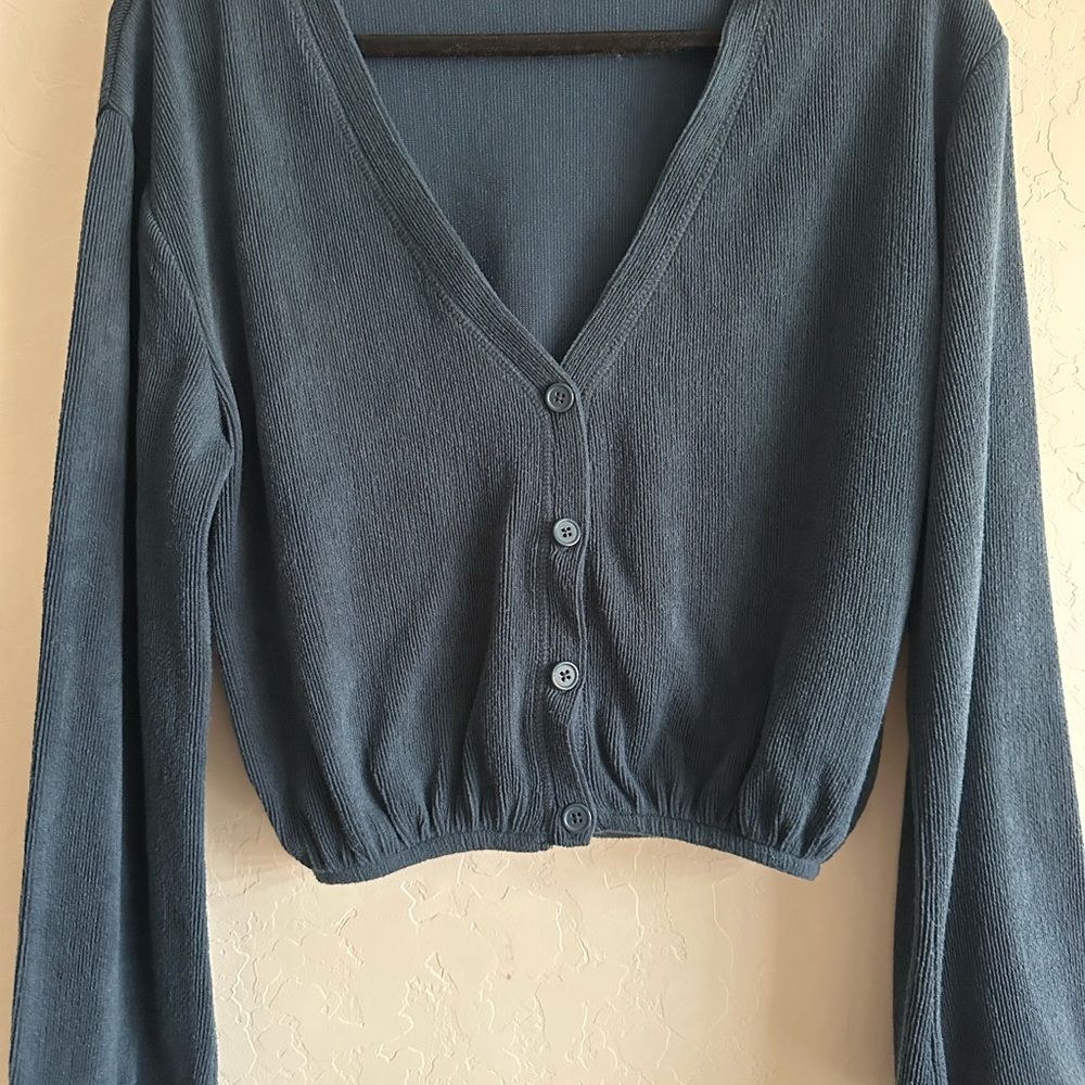 Blue Button-Up Cardigan
